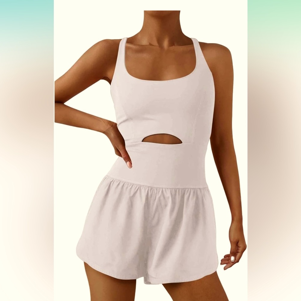 White Shorts Jumpsuit size Medium